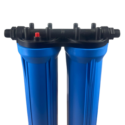 20” Dual Water Filter Housing Set – Standard Cartridge, 1” BSP, with Spanners